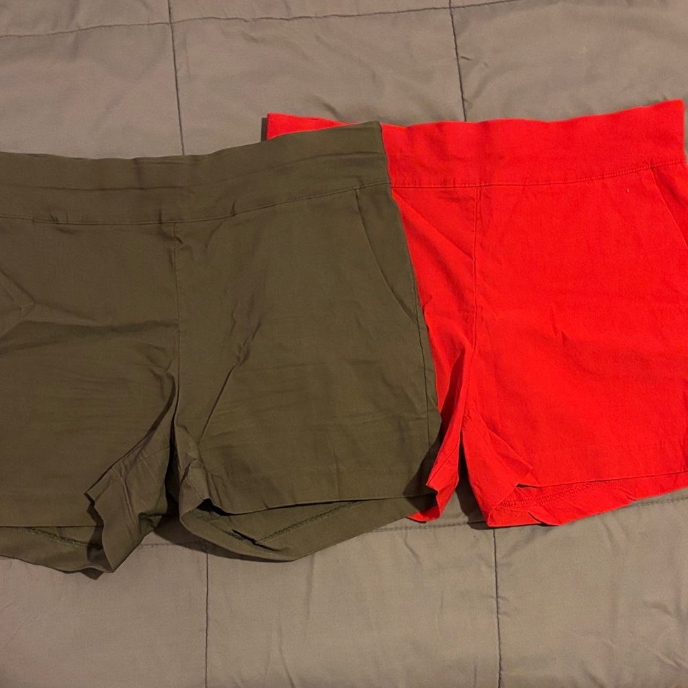 Amazon Women's High Waist Shorts in Red and Olive